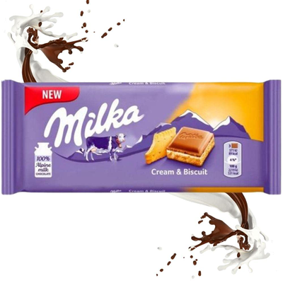 Шоколад Milka Cream&Biscuit со сливками и печеньем