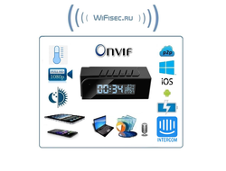 WiFi видеоняня/охранная видеокамера с информатором времени, температуры в помещении, с DVR, Full HD (TinyCam)