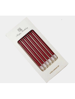 Свечи для торта (красный мет.), 6 шт.