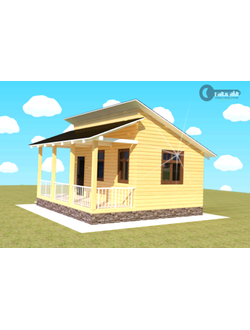 Д-06 ДАЧНЫЙ ДОМ ИЗ БРУСА: ГАБАРИТНЫЕ РАЗМЕРЫ: (6Х6М), ОБЩАЯ ПЛОЩАДЬ: 36М²