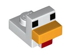 Creature Head Pixelated Chicken Head with Face Pattern Minecraft Chicken, White (bb0816pb01 / 6217227)