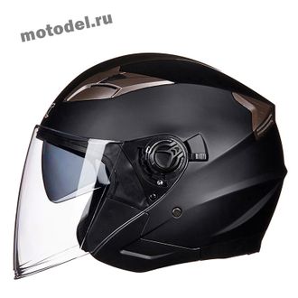 Шлем GXT SX02 3/4, открытый (мотошлем) с очками, черный