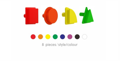 STEM Геометрические колышки, 256 шт (8 цветов) набор 1