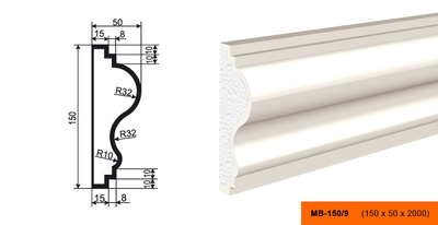 Lepninaplast МВ-150/9 фасадный молдинг из пенополистирола