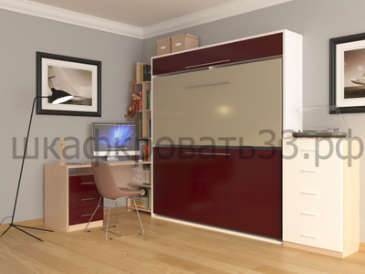 Двухъярусная детская кровать шкаф трансформер "Kids" (модификация 2)