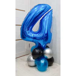 КОМПОЗИЦИЯ ИЗ ШАРОВ "ЦИФРА НА СТОЙКЕ"