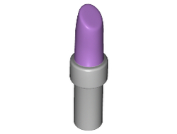 Minifigure, Utensil Lipstick with Light Bluish Gray Handle Pattern, Medium Lavender (93094pb01 / 4624569 / 6079542 / 6160206)