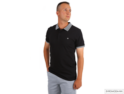 Мужское однотонное ярко-синее поло премиум класса с коротким рукавом на пуговицах, Германия