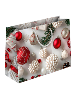 Пакет подарочный "Новогодние шары", 21х30х14