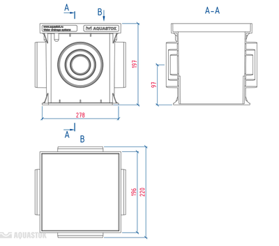 Дождеприемник универсальный 300х300 в сборе (без решетки)