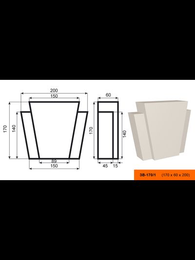 Фасадный замковый камень из пенополистирола с покрытием LEPNINAPLAST (Лепнинапласт)  ЗВ-170/1
