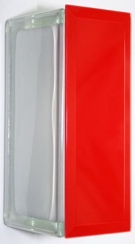 Тоцевой элемент, заглушка для угла стеклоблока 19x19 "Красный"