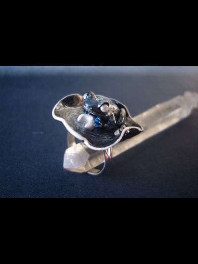 Мистическое кольцо с лягушкой "Лунная принцесса"