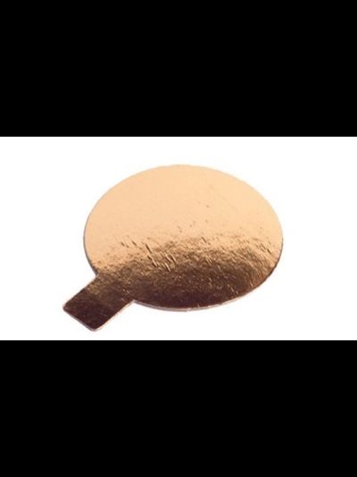 Подложка для пирожных с держателем 80мм (золото/белая, 0,8мм)