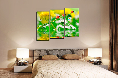 Модульная картина "Семья божьих коровок"