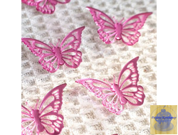 Бабочки из акрила для декора, розовые, 1 шт