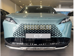 Защита переднего бампера двойная с перемычками Папа Тюнинг d60/42 для Chery Omoda C7 2025-