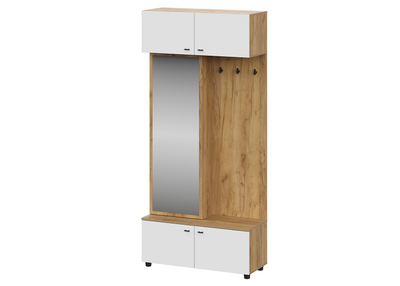 Милан Вешалка (исполнение 2) Дуб Золотой/Белый Матовый