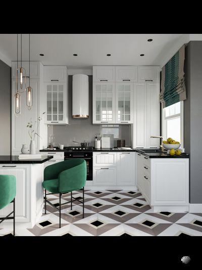 Прага модульная кухня Белое дерево