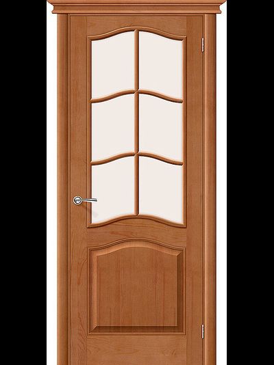 Деревянная дверь со стеклом М7 лак светлый