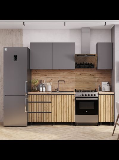 Шерлок 1,6 м Кухонный гарнитур Крафт / Графит