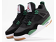 Nike Air Jordan Retro 4 (Черные с зеленым) Арт 7 сбоку