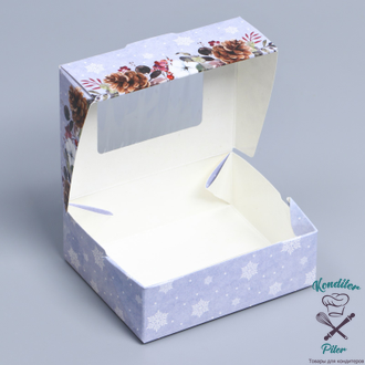 Коробка складная «Новогодняя акварель», 10 × 8 × 3.5 см