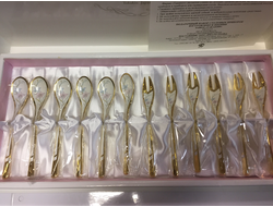 156-6/ Набор столовых приборов десертный, эмаль (Япония)