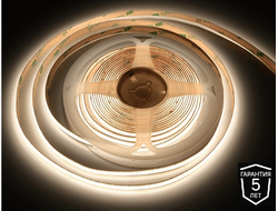ЛЕНТА светодиодная COB, 2400LED, 24V,  НЕЙТРАЛЬНЫЙ белый (4000-4400к), 70W/5м, 8мм, IP20  (15.0333)  AQ