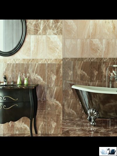 Плитка настенная Евро-Керамика Гроссето темно-бежевая 25 х 50 см 0049