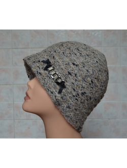 вязаный клош женская шляпа зима 2017