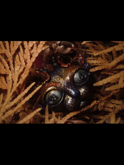 "Шуршащий Вихрябрррь". Коллекционная брошь с котом в стиле фэнтези