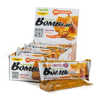(BombBar) протеиновый батончик - (60 гр) - (грецкий орех с медом)