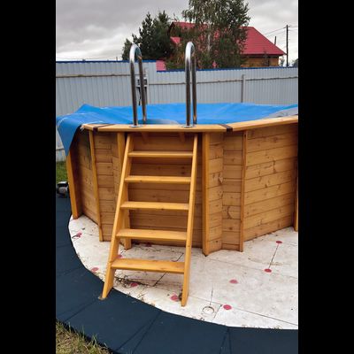 Деревянный каркасный бассейн "Ханхой" 250 х 250 х 145 см Кристалл