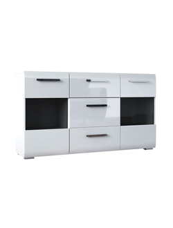 Домино - Комод - 2 двери, 3 ящика, со стеклом