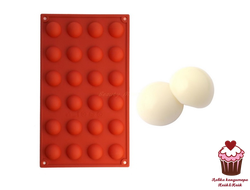 Форма для муссовых десертов Полусфера 2,7см, 24 ячейки, силикон