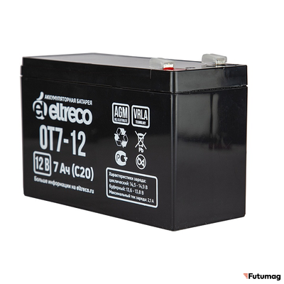 Тяговый аккумулятор Eltreco OT7-12 (6-F-7) (12V7A/H C20)