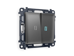 Переключатель 2-кл с подсветкой 10000K Антрацит серый - Ambrella Volt - ALFA