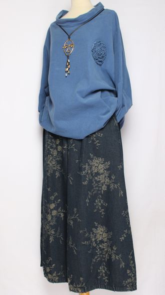 Рубашка "Вельвет хомут роза" джинс до р.56