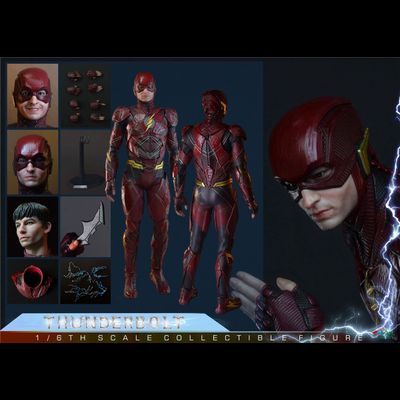 Флэш, Барри Аллен (Эзра Миллер) - КОЛЛЕКЦИОННАЯ ФИГУРКА 1/6 THUNDERBOLT (BY-020) - BY-ART