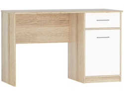 Стол Стелс 1Д 1ящ 110 см, дуб сонома, белый