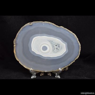 Агат - полированный спил - 158*139*3мм