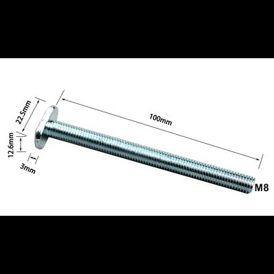 Болт в паз 8,6 мм. м8*100мм