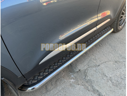 Пороги с накладным листом Папа Тюнинг d53 для Chery Tiggo 4 Pro 2022-