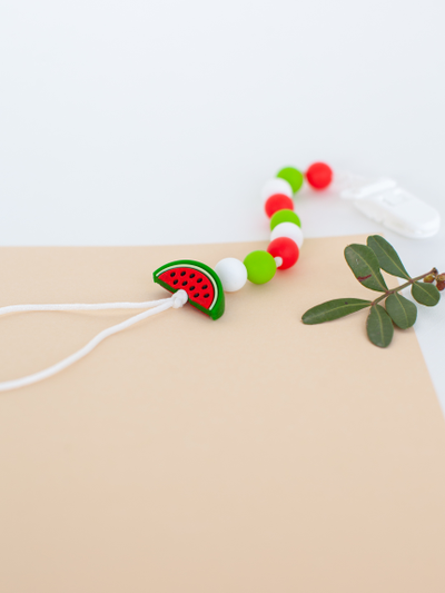 Грызунок из пищевого силикона на держателе АРБУЗ