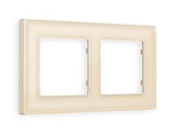 Рамка 2-ая Бежевое стекло органическое, коллекция ARCTIC - Ambrella Volt - ALFA