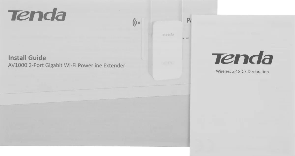 Сетевой адаптер Wi-Fi 2.4ГГц Powerline TENDA PA6 Gigabit Ethernet  AV1000 2-портовый повторитель (1 