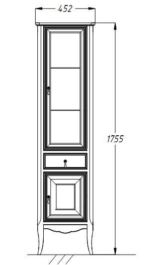 ПЕНАЛ ЛОРЕНЦО 45 СВЕТЛЫЙ ОРЕХ (ПЕТЛИ СПРАВА)