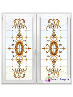 Витражная пленка, витражная пленка самоклеющаяся, пленочный витраж с классическим рисунком матовая