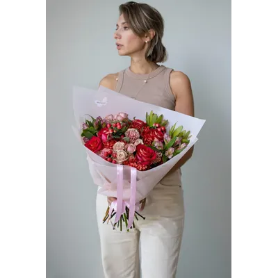 Букет 56 на день влюбленных